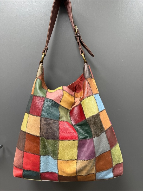Lucky Brand Handbags - Lucky Brand XL Patchwork Leather Hobo Bag - Multicolor Red/Green/Blue/Brown